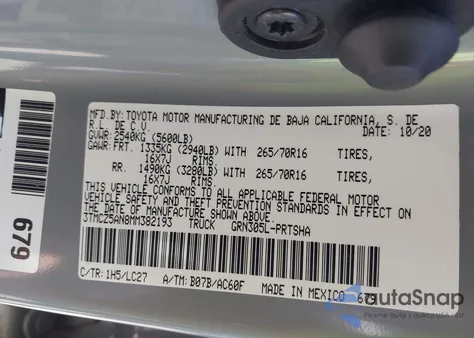 2021 Toyota Tacoma Trd Off-Road z USA, uszkodzony, nr VIN 3TMCZ5AN8MM382193